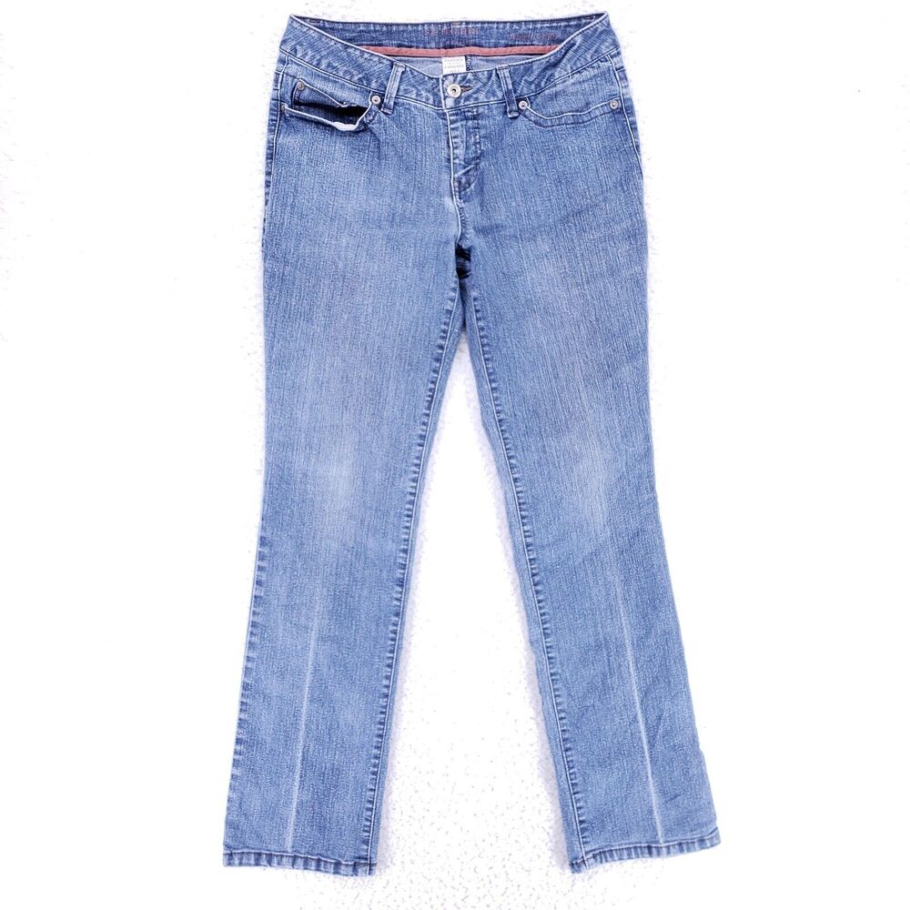 Sonoma Jean Denim Cotton Women SZ 8 Blue Straight Stretch VTG Mid Rise Slim 90s